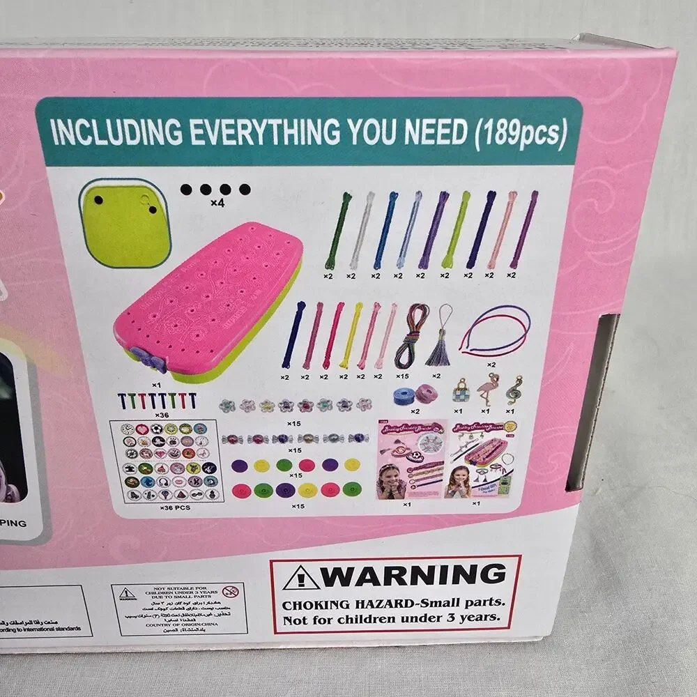 Onwoli Braiding Friendship Bracelet Making Kit Pink Colorful 189 Pieces NIB